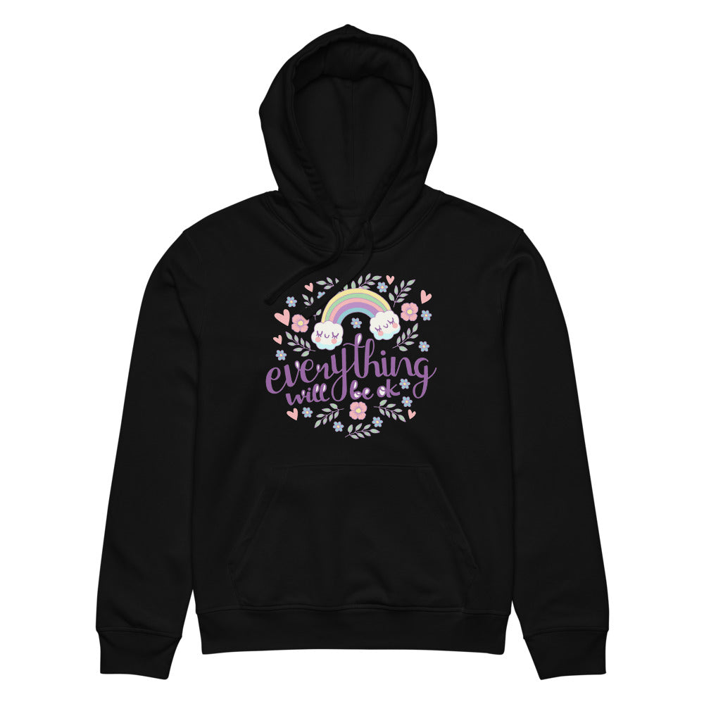 Rainbow - Everything will be ok | Unisex Organic Mid-Weight Drummer 2.0 Hoodie | Stanley/Stella SASU009