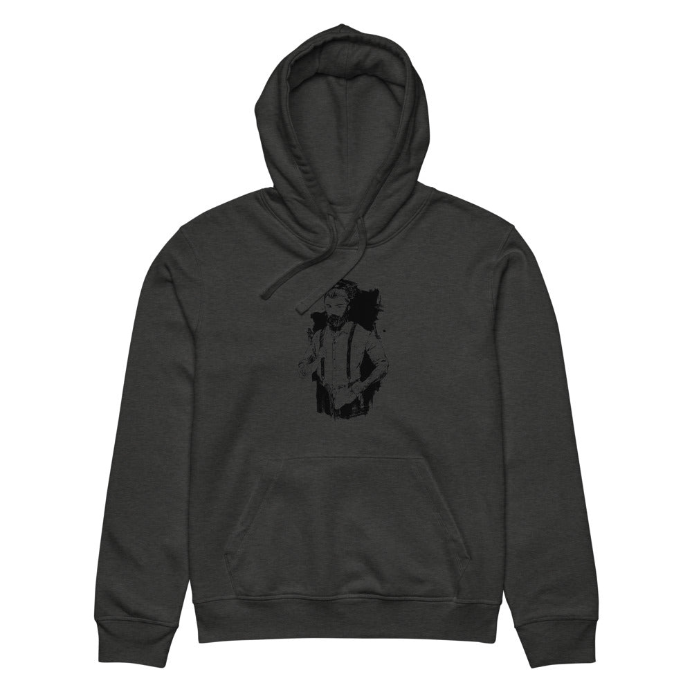 Black & White bearded man suit | Unisex Organic Mid-Weight Drummer 2.0 Hoodie | Stanley/Stella SASU009