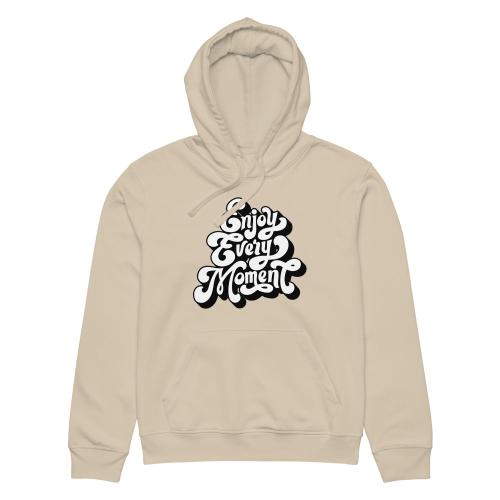 Enjoy every moments white | Unisex Organic Mid-Weight Drummer 2.0 Hoodie | Stanley/Stella SASU009