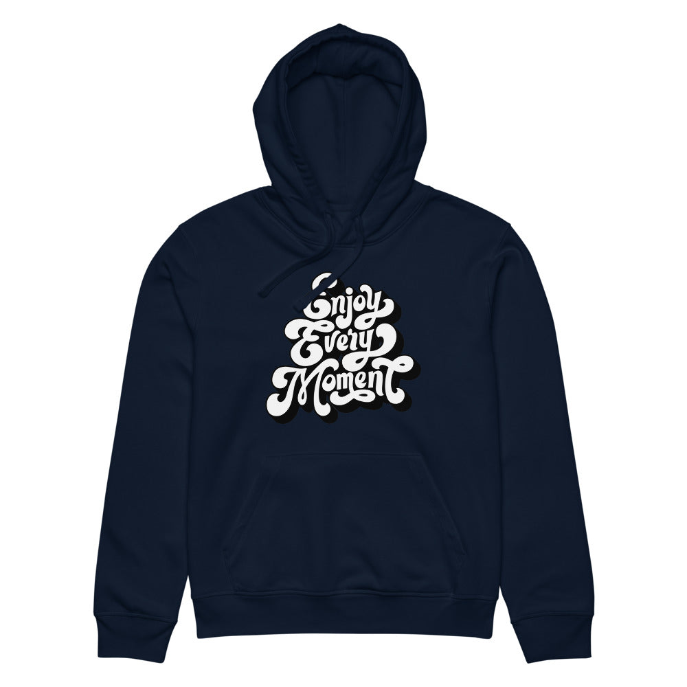 Enjoy every moments white | Unisex Organic Mid-Weight Drummer 2.0 Hoodie | Stanley/Stella SASU009