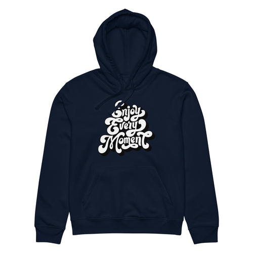Enjoy every moments white | Unisex Organic Mid-Weight Drummer 2.0 Hoodie | Stanley/Stella SASU009
