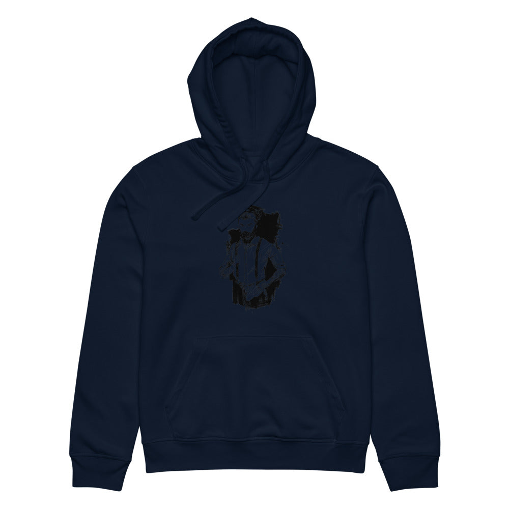 Black & White bearded man suit | Unisex Organic Mid-Weight Drummer 2.0 Hoodie | Stanley/Stella SASU009