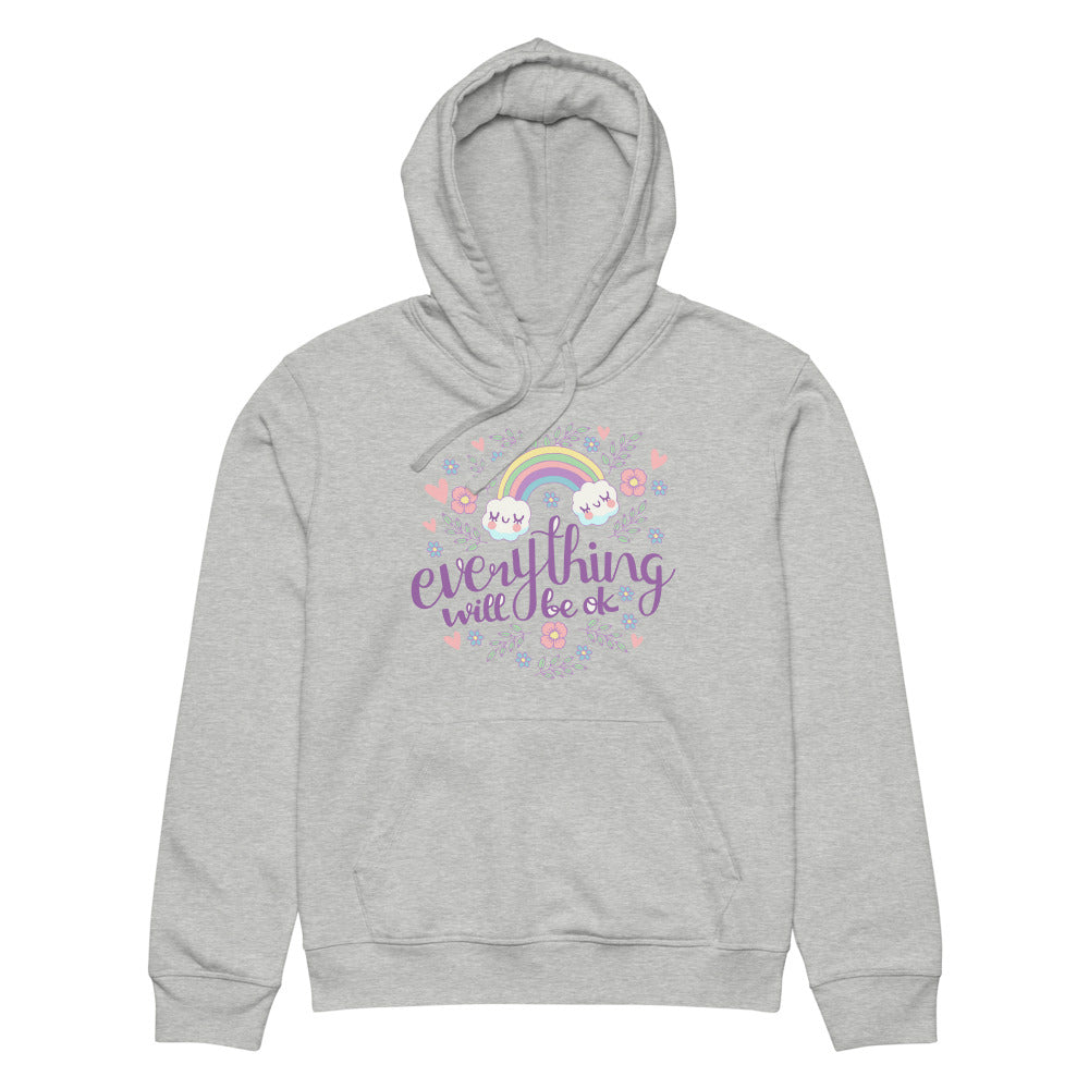 Rainbow - Everything will be ok | Unisex Organic Mid-Weight Drummer 2.0 Hoodie | Stanley/Stella SASU009