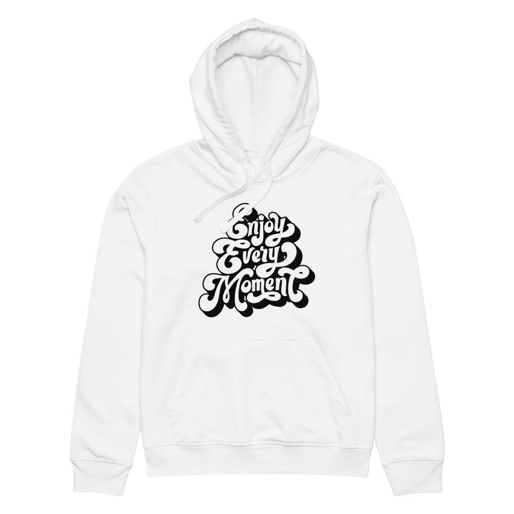 Enjoy every moments white | Unisex Organic Mid-Weight Drummer 2.0 Hoodie | Stanley/Stella SASU009