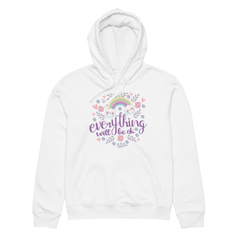 Rainbow - Everything will be ok | Unisex Organic Mid-Weight Drummer 2.0 Hoodie | Stanley/Stella SASU009