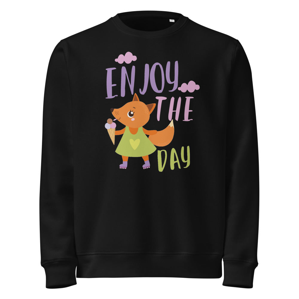 Orange fox - Ẹnoy the day | Unisex Organic Mid-Weight Roller Sweatshirt | Stanley/Stella SASU010