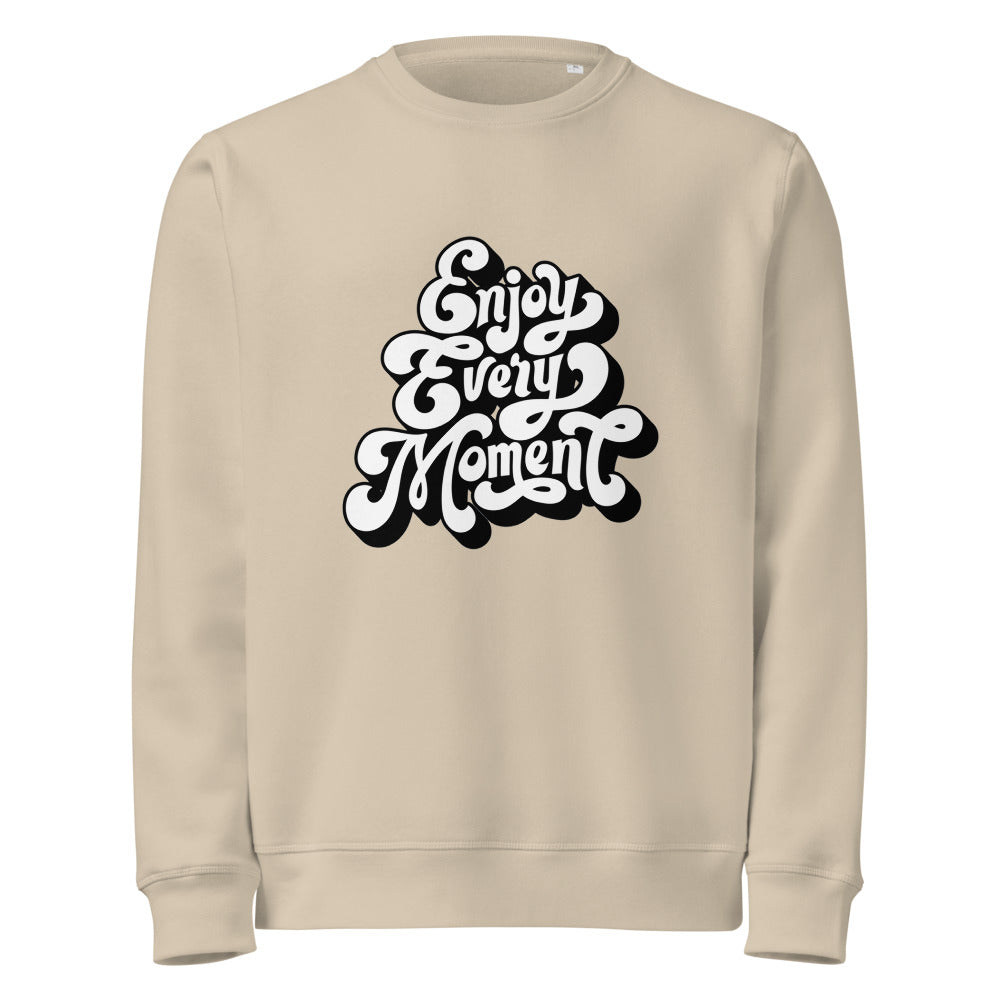 Enjoy every moments white | Unisex Organic Mid-Weight Roller Sweatshirt | Stanley/Stella SASU010