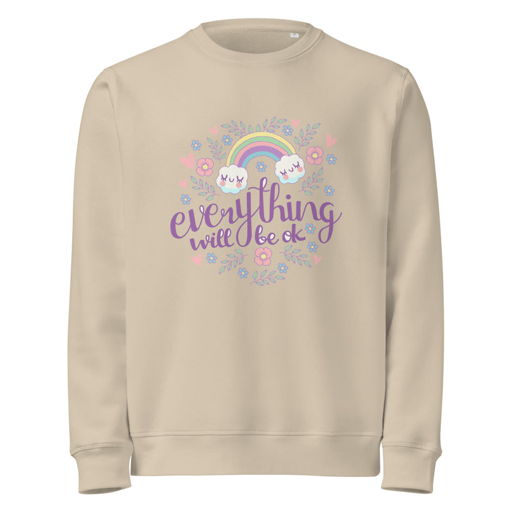 Rainbow - Everything will be ok | Unisex Organic Mid-Weight Roller Sweatshirt | Stanley/Stella SASU010