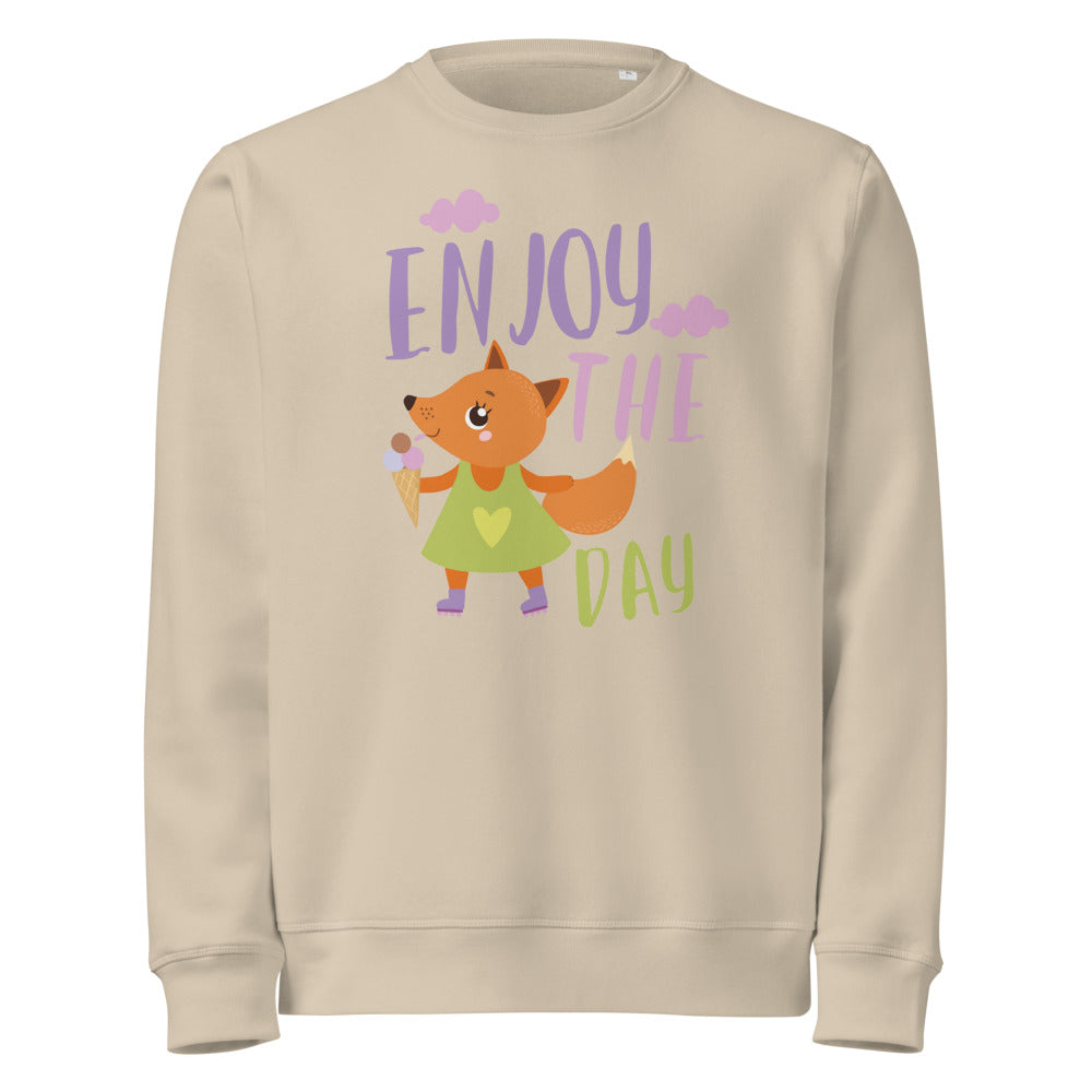 Orange fox - Ẹnoy the day | Unisex Organic Mid-Weight Roller Sweatshirt | Stanley/Stella SASU010