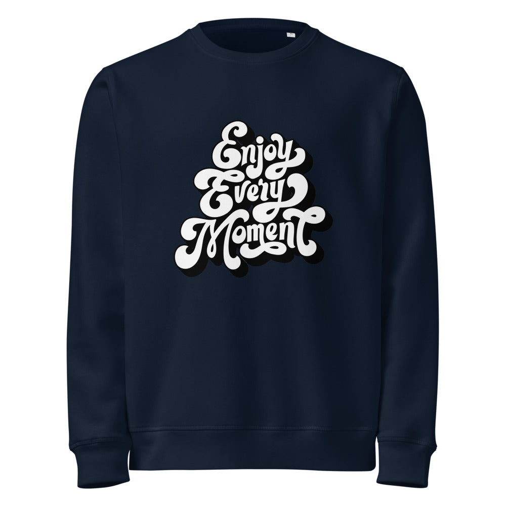 Enjoy every moments white | Unisex Organic Mid-Weight Roller Sweatshirt | Stanley/Stella SASU010
