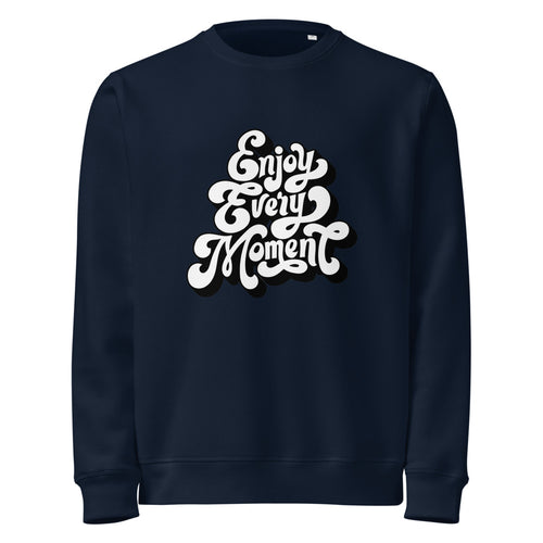 Enjoy every moments white | Unisex Organic Mid-Weight Roller Sweatshirt | Stanley/Stella SASU010