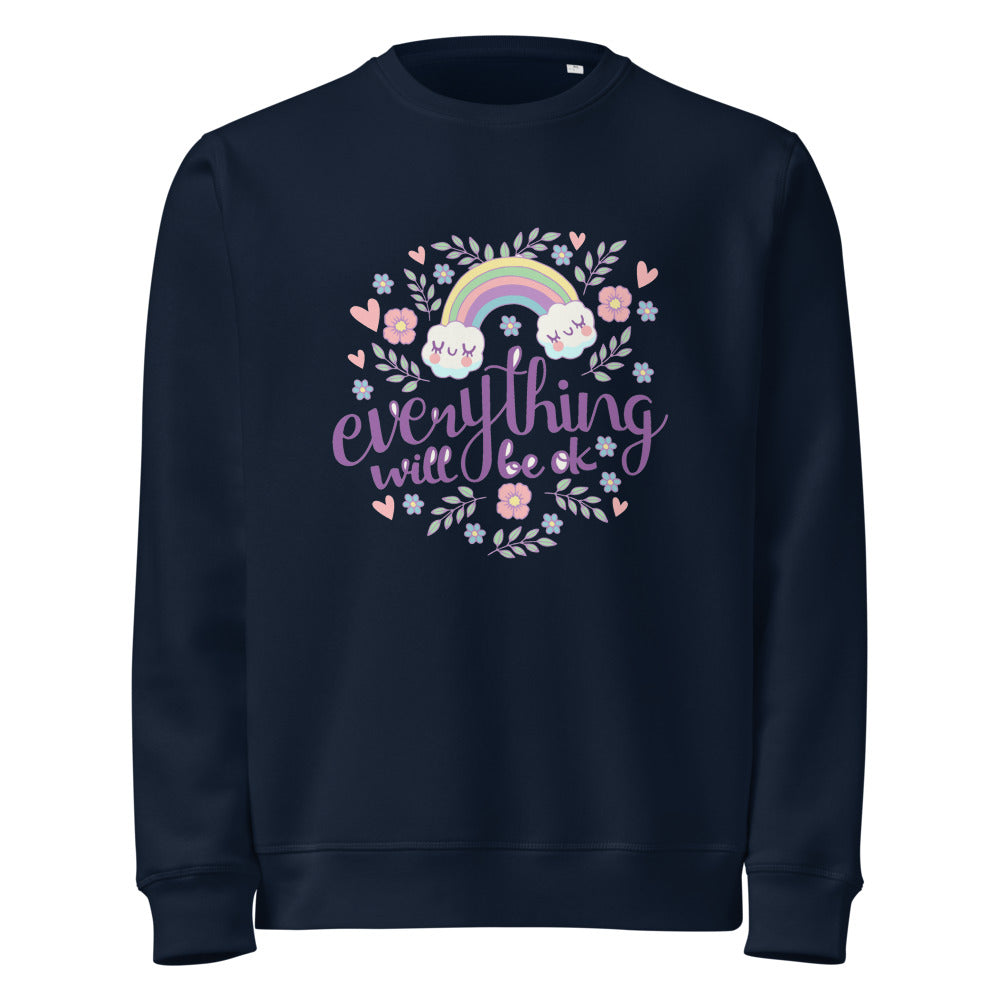 Rainbow - Everything will be ok | Unisex Organic Mid-Weight Roller Sweatshirt | Stanley/Stella SASU010
