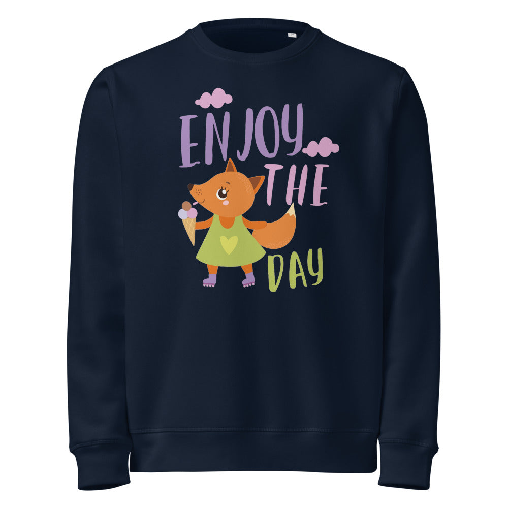 Orange fox - Ẹnoy the day | Unisex Organic Mid-Weight Roller Sweatshirt | Stanley/Stella SASU010