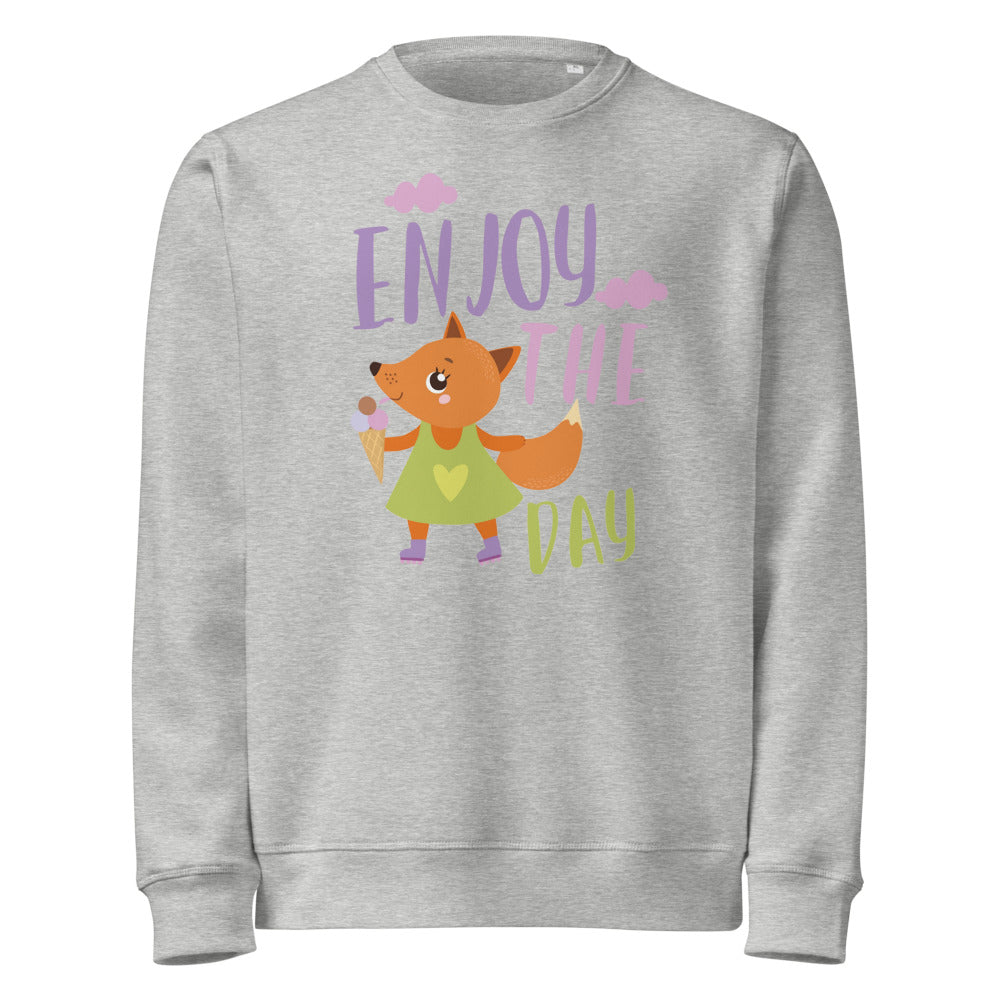Orange fox - Ẹnoy the day | Unisex Organic Mid-Weight Roller Sweatshirt | Stanley/Stella SASU010