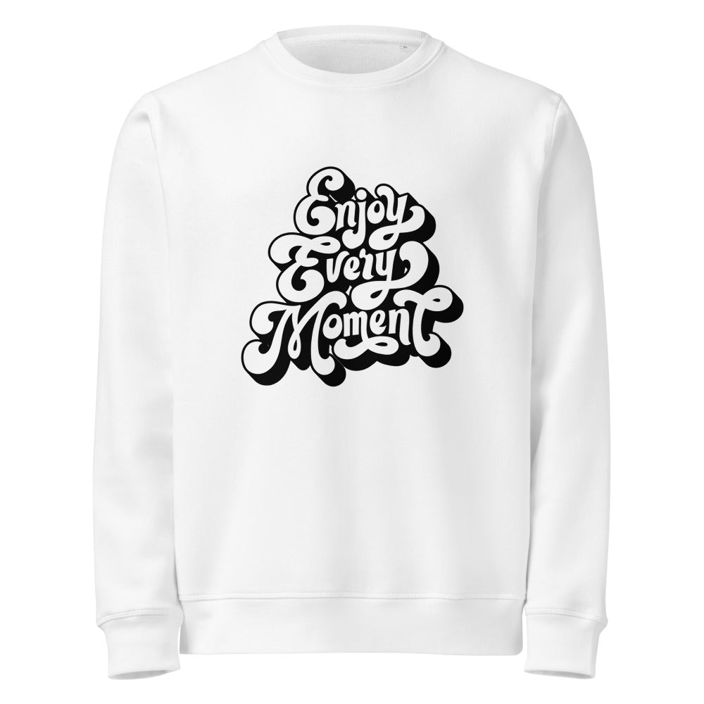 Enjoy every moments white | Unisex Organic Mid-Weight Roller Sweatshirt | Stanley/Stella SASU010