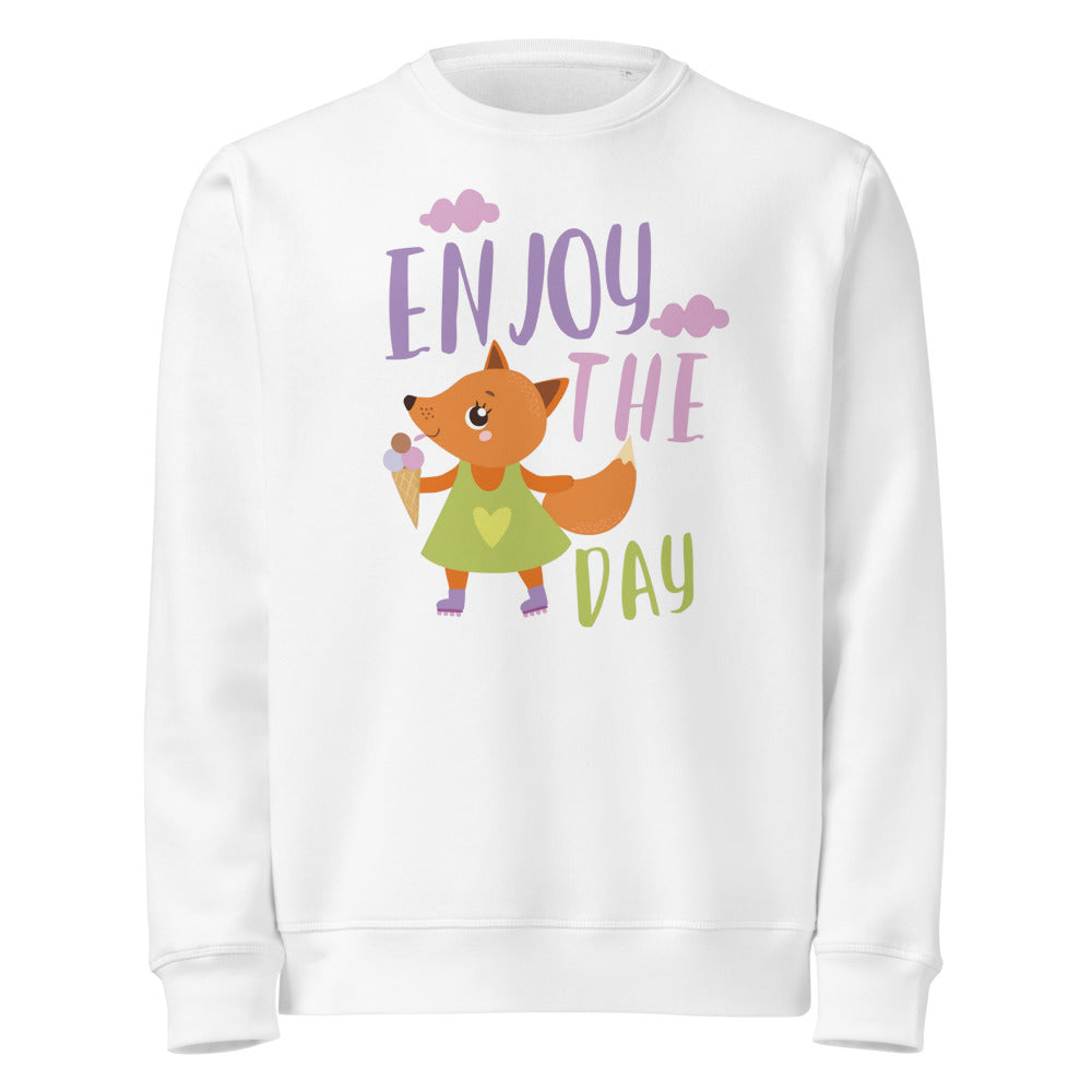 Orange fox - Ẹnoy the day | Unisex Organic Mid-Weight Roller Sweatshirt | Stanley/Stella SASU010