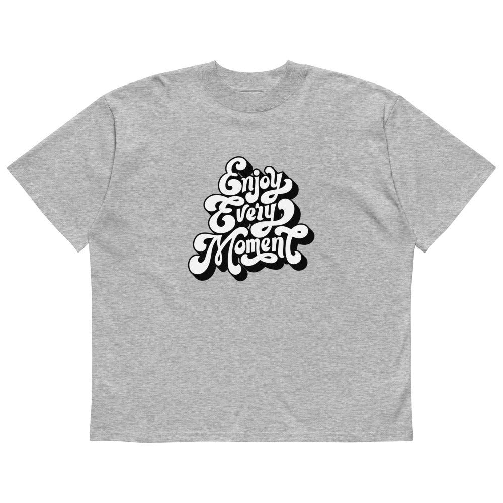 Enjoy every moments white | Unisex Organic Oversized High Neck Blaster 2.0 T-Shirt | Stanley/Stella SATU020