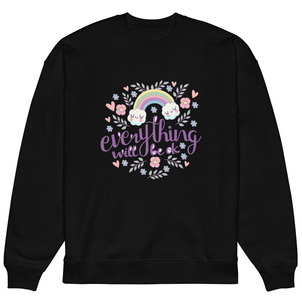 Rainbow - Everything will be ok | Unisex Organic Oversized Raddler 2.0 Sweatshirt | Stanley/Stella SASU025