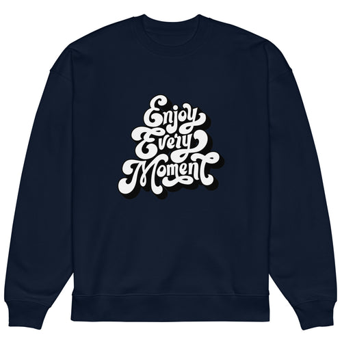 Enjoy every moments white | Unisex Organic Oversized Raddler 2.0 Sweatshirt | Stanley/Stella SASU025
