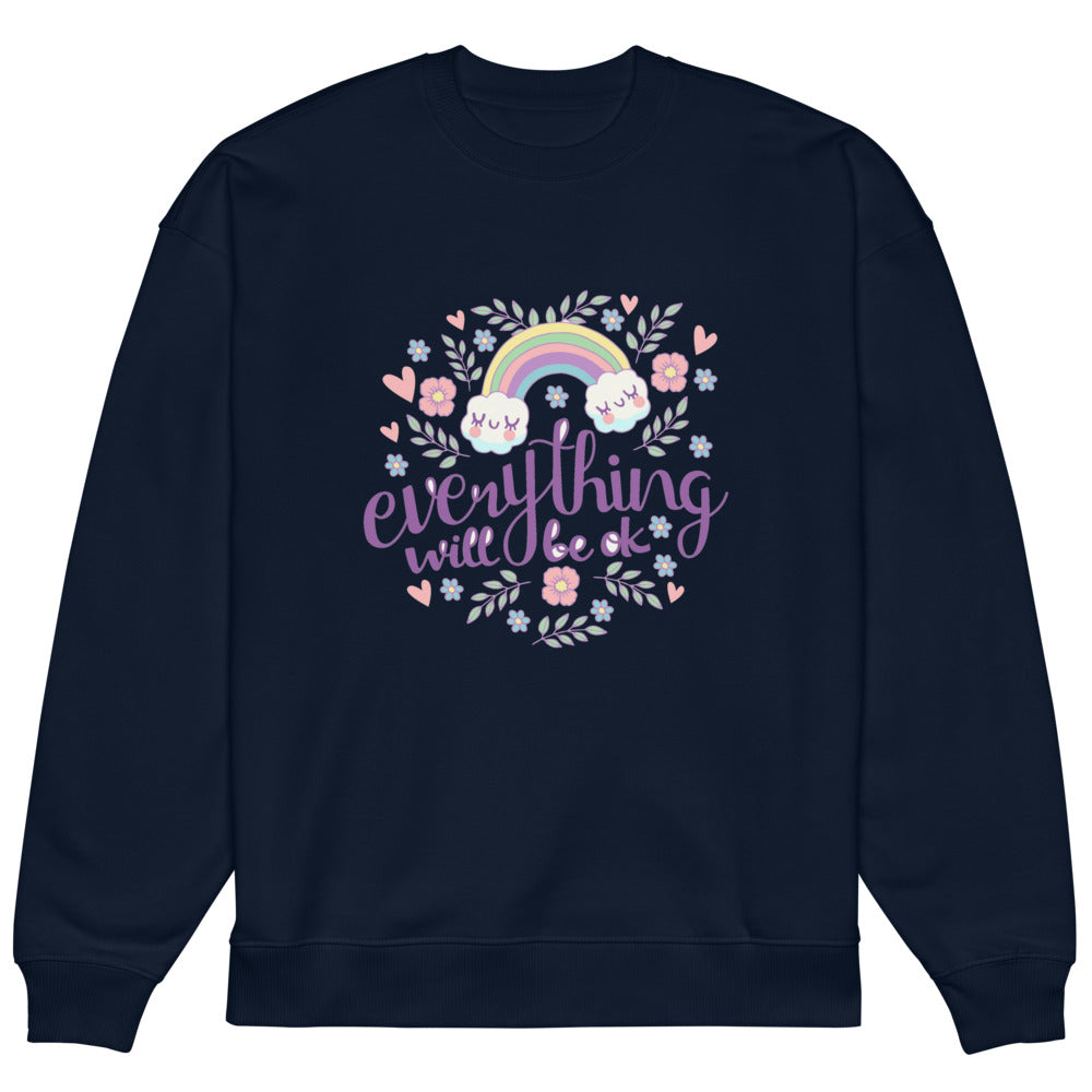 Rainbow - Everything will be ok | Unisex Organic Oversized Raddler 2.0 Sweatshirt | Stanley/Stella SASU025