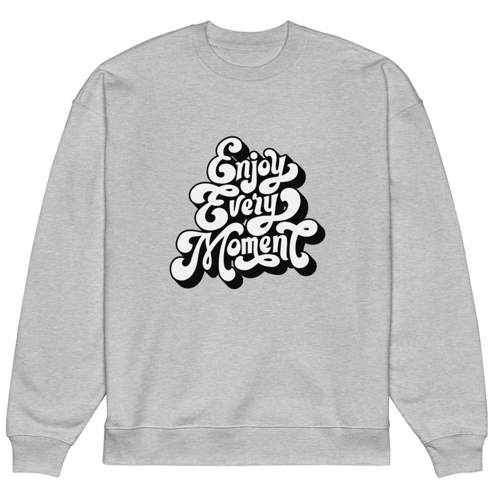 Enjoy every moments white | Unisex Organic Oversized Raddler 2.0 Sweatshirt | Stanley/Stella SASU025