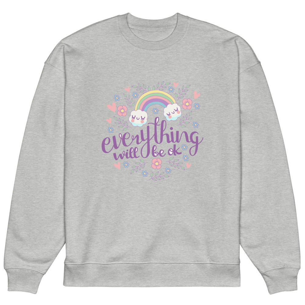 Rainbow - Everything will be ok | Unisex Organic Oversized Raddler 2.0 Sweatshirt | Stanley/Stella SASU025