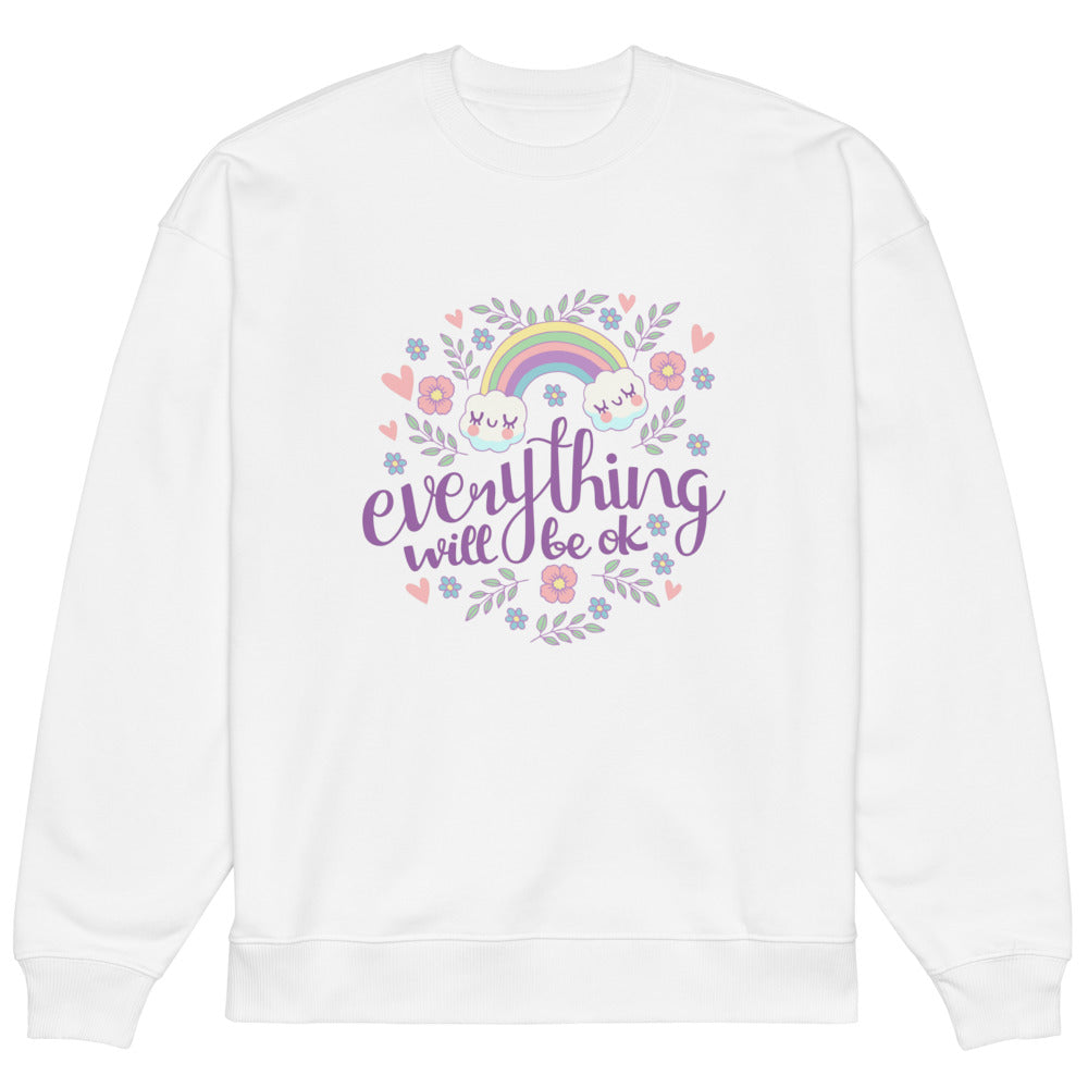 Rainbow - Everything will be ok | Unisex Organic Oversized Raddler 2.0 Sweatshirt | Stanley/Stella SASU025