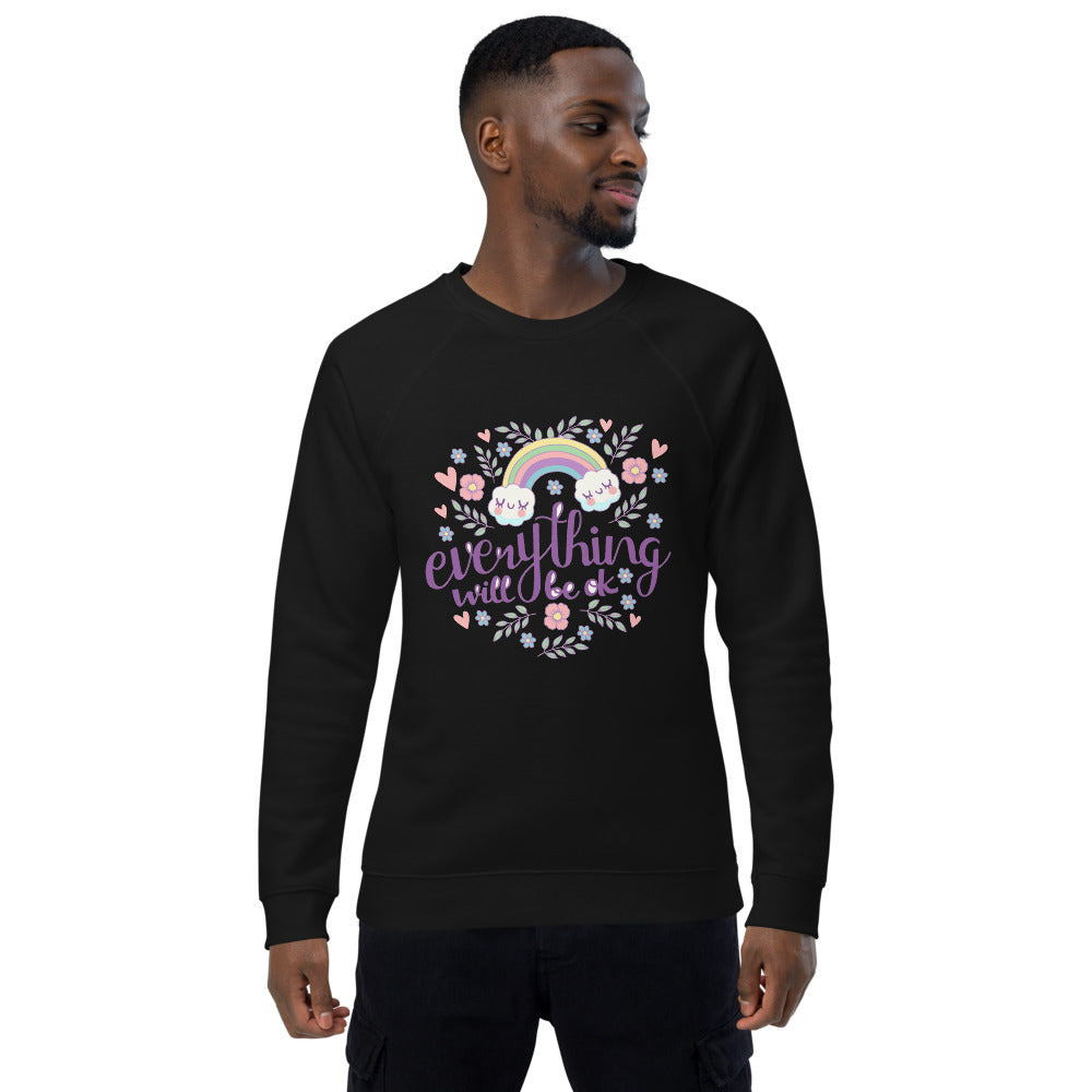 Rainbow - Everything will be ok | Unisex Organic Raglan Sweatshirt | SOL'S 03567