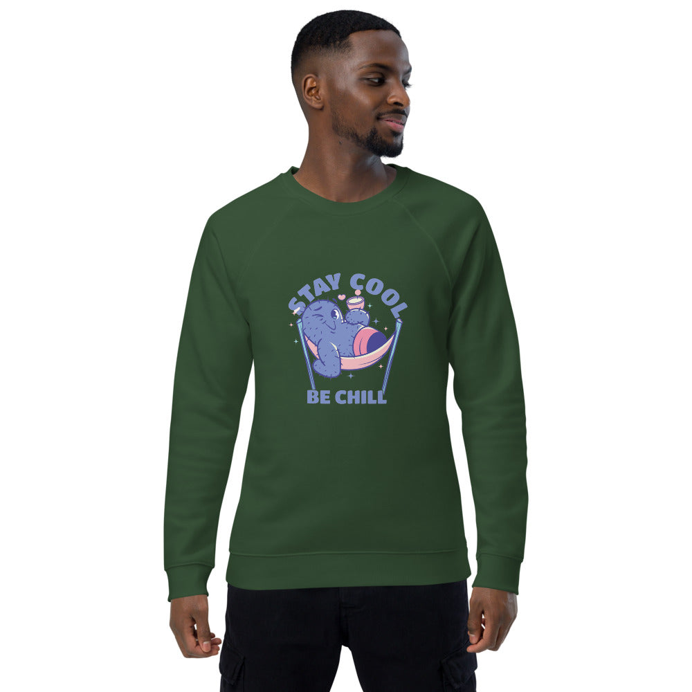 Stay cool be chill | Unisex Organic Raglan Sweatshirt | SOL'S 03567