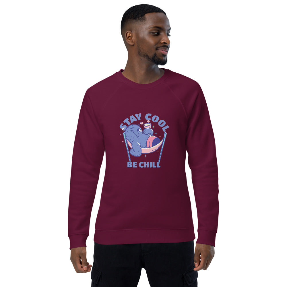 Stay cool be chill | Unisex Organic Raglan Sweatshirt | SOL'S 03567
