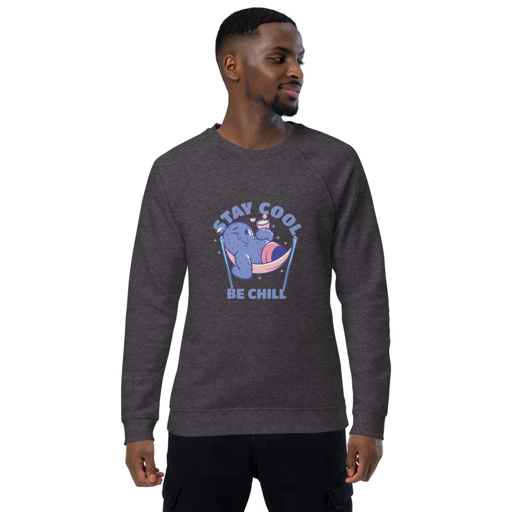 Stay cool be chill | Unisex Organic Raglan Sweatshirt | SOL'S 03567