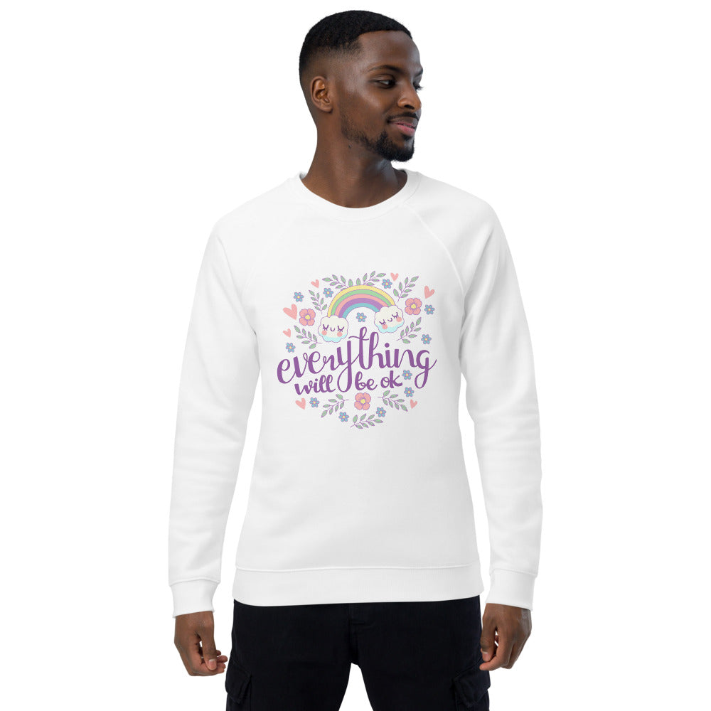 Rainbow - Everything will be ok | Unisex Organic Raglan Sweatshirt | SOL'S 03567
