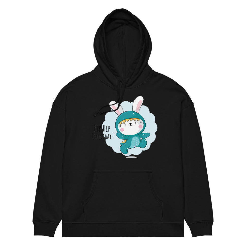 Green rabbit - HIP HIP HOORAAAY | Unisex Organic Relaxed Slammer 2.0 Hoodie | Stanley/Stella SASU024