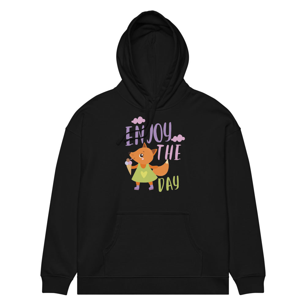 Orange fox - Ẹnoy the day | Unisex Organic Relaxed Slammer 2.0 Hoodie | Stanley/Stella SASU024
