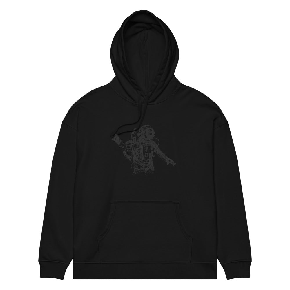 Black & white space travel man | Unisex Organic Relaxed Slammer 2.0 Hoodie | Stanley/Stella SASU024
