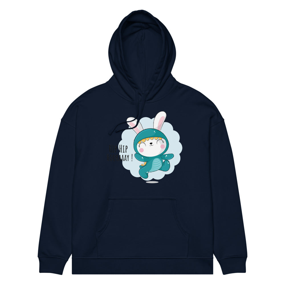Green rabbit - HIP HIP HOORAAAY | Unisex Organic Relaxed Slammer 2.0 Hoodie | Stanley/Stella SASU024