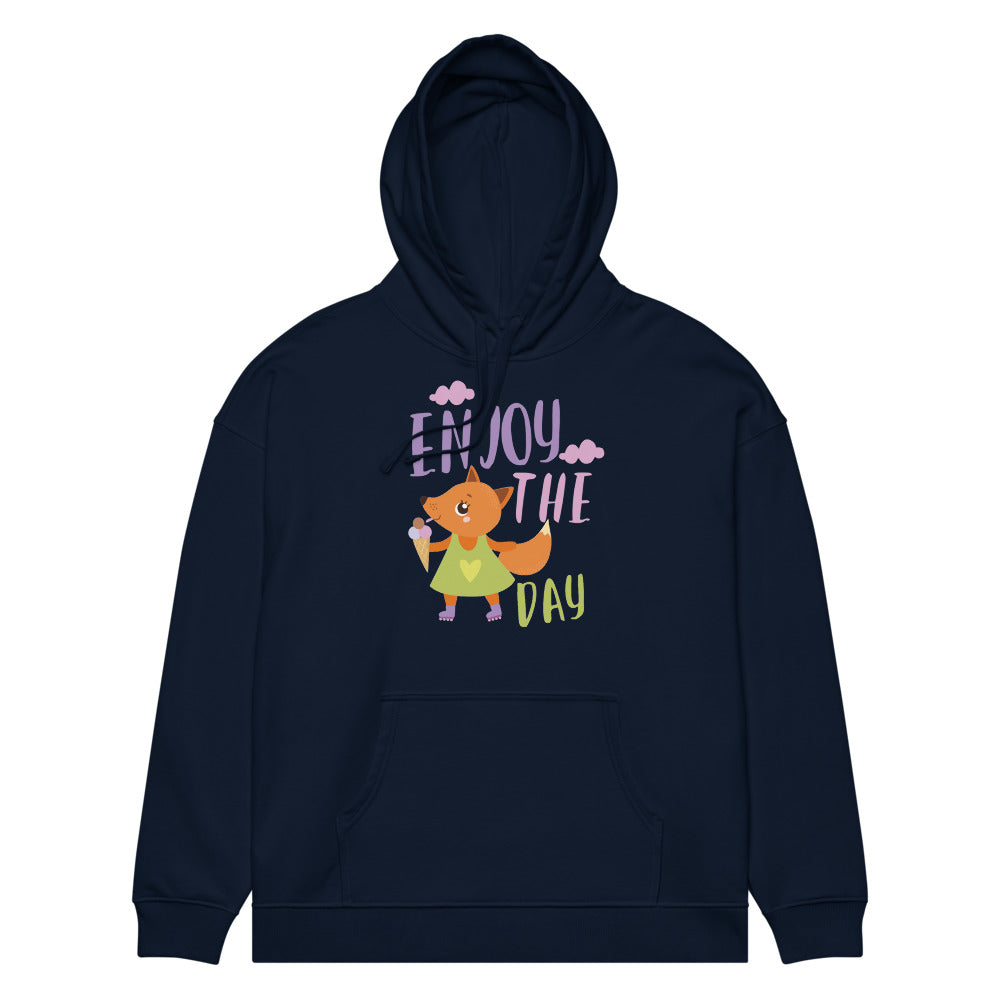 Orange fox - Ẹnoy the day | Unisex Organic Relaxed Slammer 2.0 Hoodie | Stanley/Stella SASU024