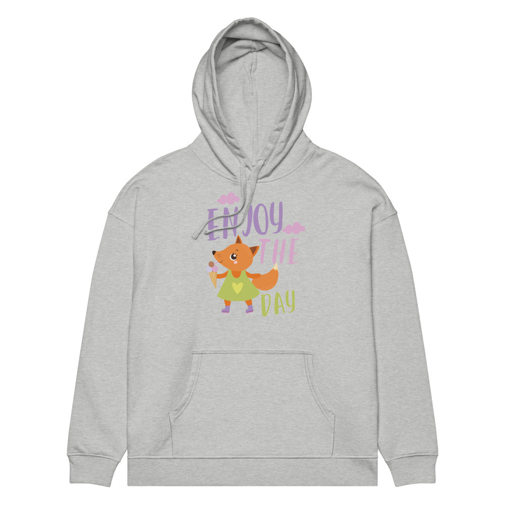 Orange fox - Ẹnoy the day | Unisex Organic Relaxed Slammer 2.0 Hoodie | Stanley/Stella SASU024