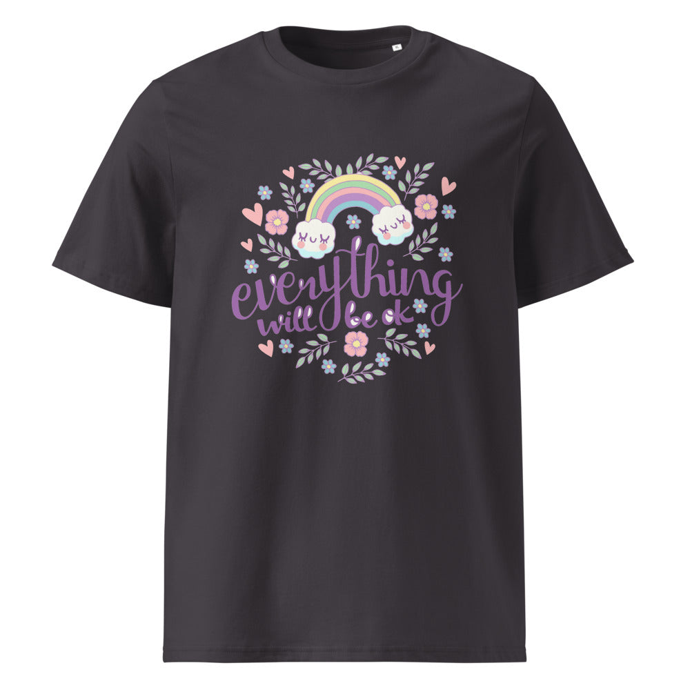 Rainbow - Everything will be ok | Unisex Organic Ribbed Neck Creator 2.0 T-Shirt | Stanley/Stella SATU001