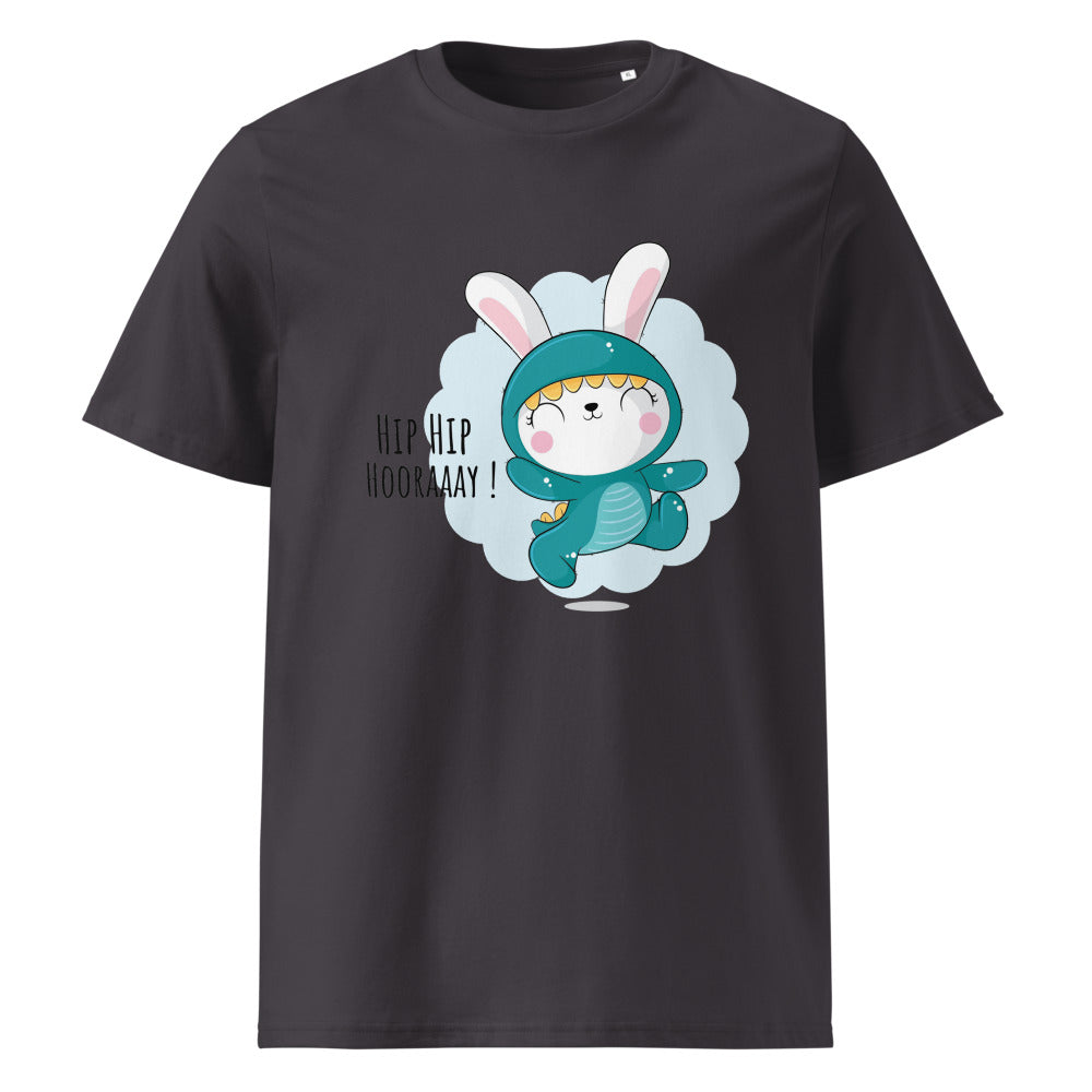 Green rabbit - HIP HIP HOORAAAY | Unisex Organic Ribbed Neck Creator 2.0 T-Shirt | Stanley/Stella SATU001