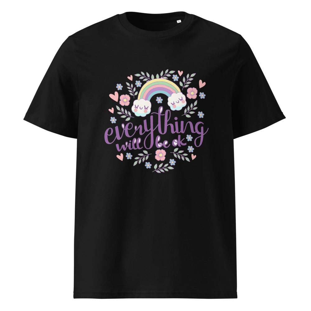 Rainbow - Everything will be ok | Unisex Organic Ribbed Neck Creator 2.0 T-Shirt | Stanley/Stella SATU001
