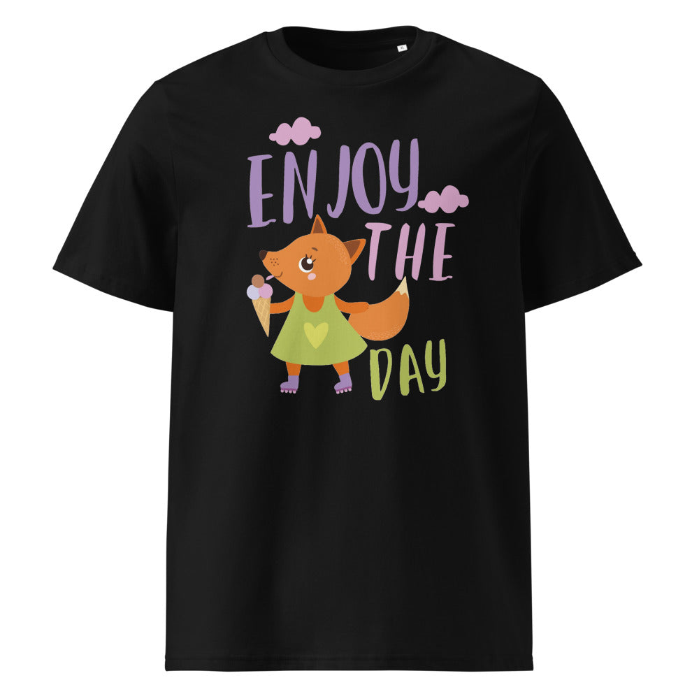 Orange fox - Ẹnoy the day | Unisex Organic Ribbed Neck Creator 2.0 T-Shirt | Stanley/Stella SATU001