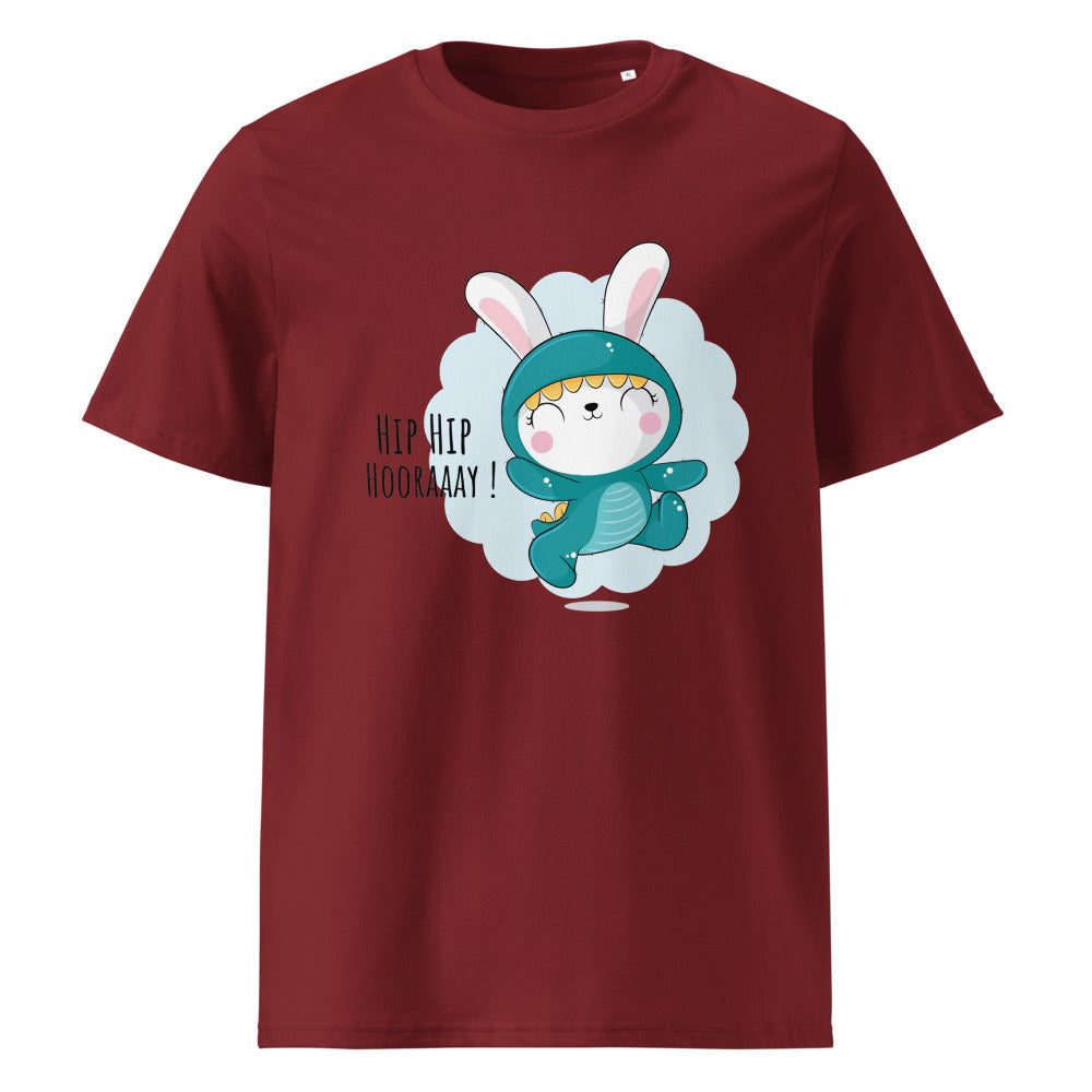 Green rabbit - HIP HIP HOORAAAY | Unisex Organic Ribbed Neck Creator 2.0 T-Shirt | Stanley/Stella SATU001