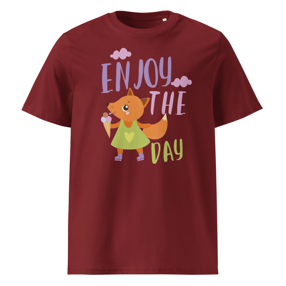 Orange fox - Ẹnoy the day | Unisex Organic Ribbed Neck Creator 2.0 T-Shirt | Stanley/Stella SATU001