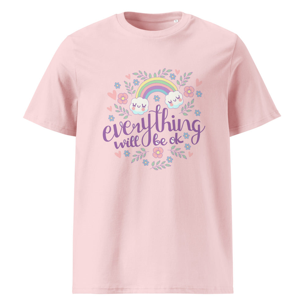 Rainbow - Everything will be ok | Unisex Organic Ribbed Neck Creator 2.0 T-Shirt | Stanley/Stella SATU001