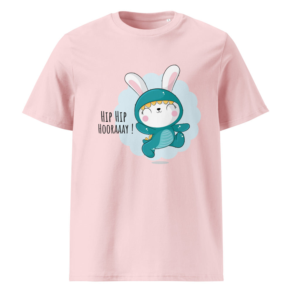 Green rabbit - HIP HIP HOORAAAY | Unisex Organic Ribbed Neck Creator 2.0 T-Shirt | Stanley/Stella SATU001