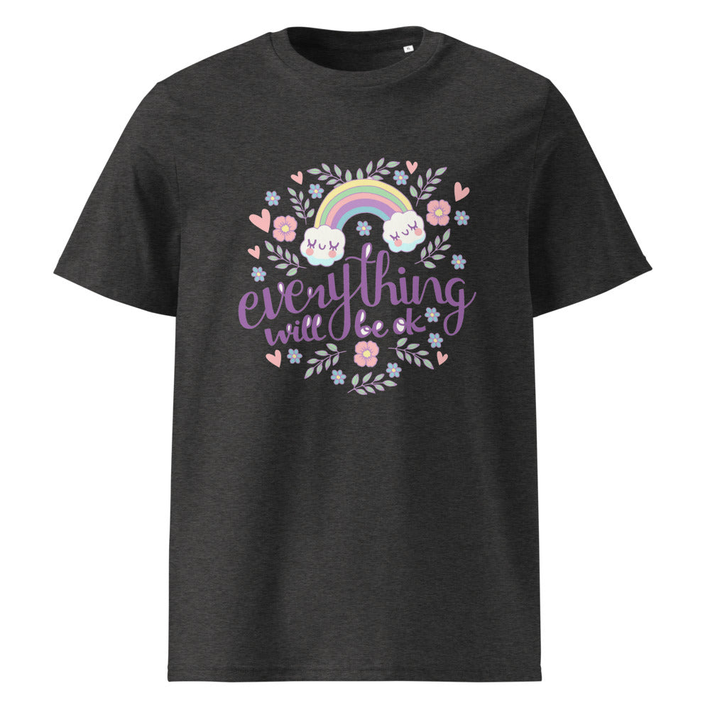 Rainbow - Everything will be ok | Unisex Organic Ribbed Neck Creator 2.0 T-Shirt | Stanley/Stella SATU001