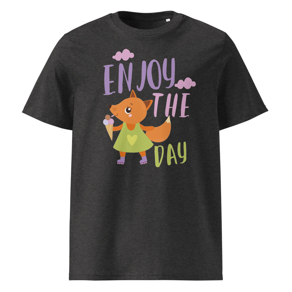 Orange fox - Ẹnoy the day | Unisex Organic Ribbed Neck Creator 2.0 T-Shirt | Stanley/Stella SATU001