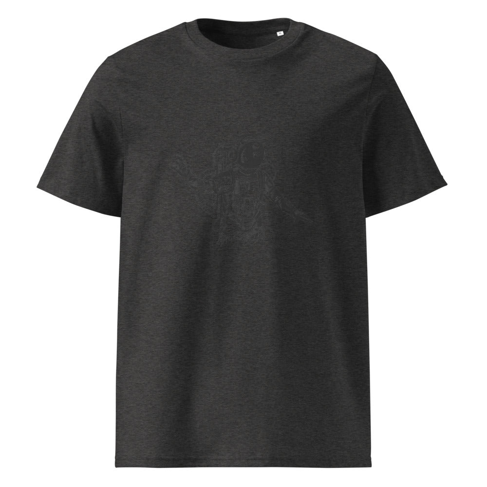 Black & white space travel man | Unisex Organic Ribbed Neck Creator 2.0 T-Shirt | Stanley/Stella SATU001