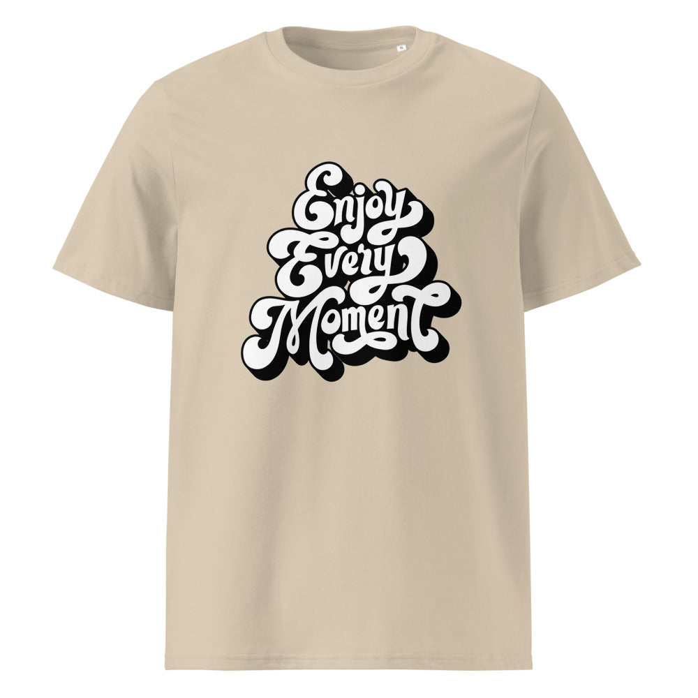 Enjoy every moments white | Unisex Organic Ribbed Neck Creator 2.0 T-Shirt | Stanley/Stella SATU001